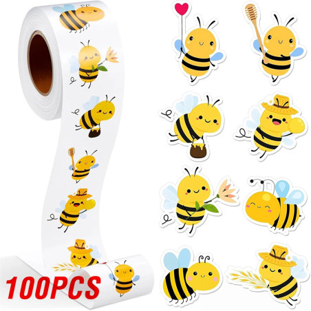 Adesivi Ape Divertenti (Rotolo 500 pz) | Idea Regalo Originale