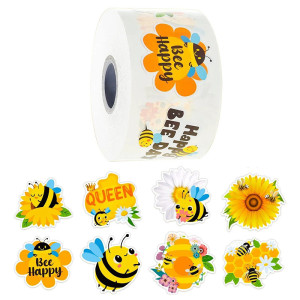 Rotolo 500 Adesivi Ape | Sticker per Apicoltori e Fai da Te
