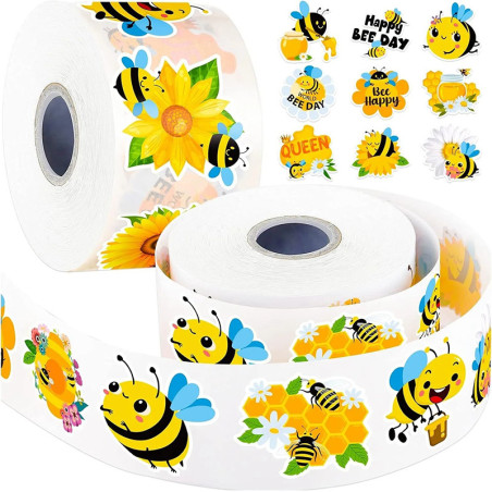 Rotolo 500 Adesivi Ape | Sticker per Apicoltori e Fai da Te