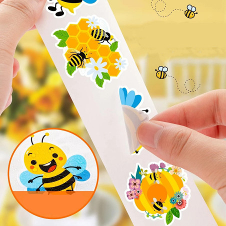 Rotolo 500 Adesivi Ape | Sticker per Apicoltori e Fai da Te