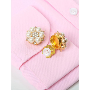 Copribottone Fiore 'Eleganza Perlata' | Accessorio Chic Unico