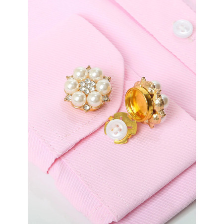 Copribottone Fiore 'Eleganza Perlata' | Accessorio Chic Unico