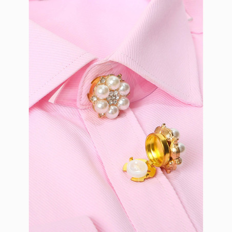 Copribottone Fiore 'Eleganza Perlata' | Accessorio Chic Unico