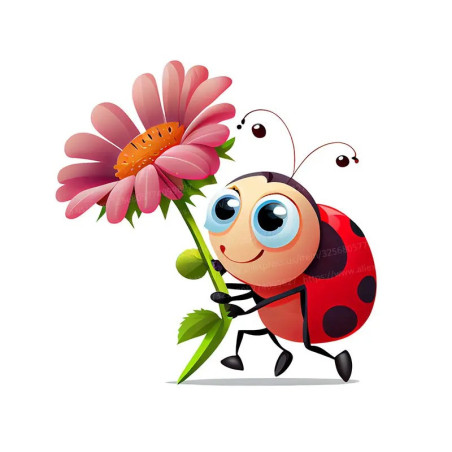 Adesivo Coccinella 'Tenera Fiorista' | Sticker PVC Originale