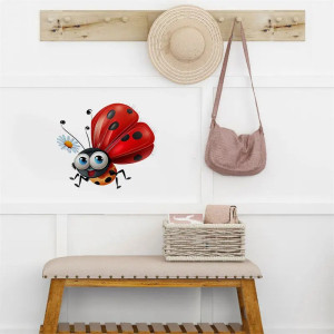 Adesivo Coccinella "Volo Felice" - Sticker Divertente e Colorato
