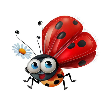 Adesivo Coccinella "Volo Felice" - Sticker Divertente e Colorato
