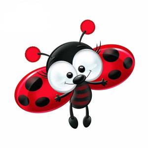 Sticker Coccinella 'Gioia Alata' - Adesivo Carino per Decorare