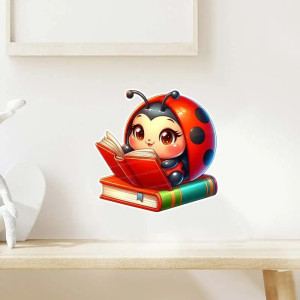 Sticker Coccinella Lettrice | Idea Regalo Originale per Lettori