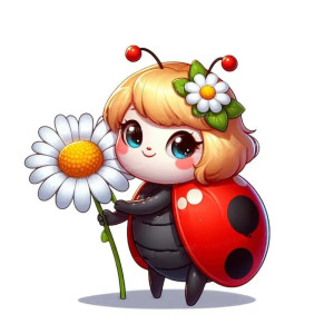 Adesivo Coccinella 'Primavera Fiorita' - Sticker Allegro