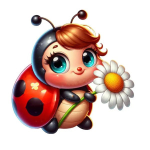 Sticker Coccinella 'Fiore di Tenerezza' | Idea Regalo Originale