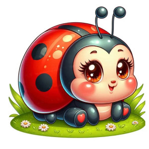 Adesivo Coccinella 'Dolce Prato' | Sticker Carino e Colorato