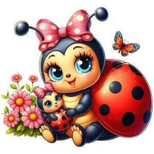 Adesivo Coccinella 'Mamma Coccole' - Sticker Dolce e Tenero