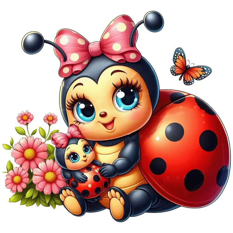 Adesivo Coccinella 'Mamma Coccole' - Sticker Dolce e Tenero