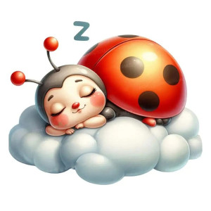 Adesivo Coccinella 'Sogno tra le Nuvole' - Sticker Carino