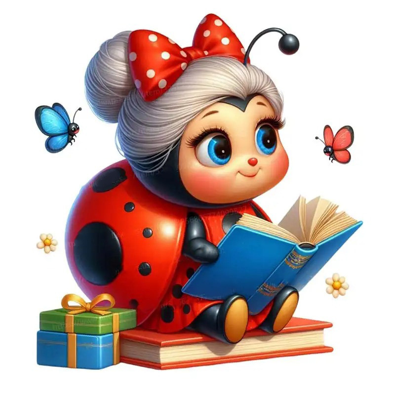 Adesivo Carino Coccinella 'Saggezza Incantata' – Idea Regalo