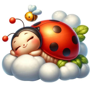 Adesivo Coccinella 'Sogno Fluttuante' – Magia e serenità