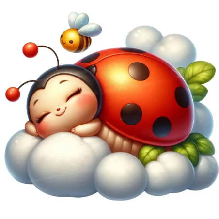 Adesivo Coccinella 'Sogno Fluttuante' – Magia e serenità