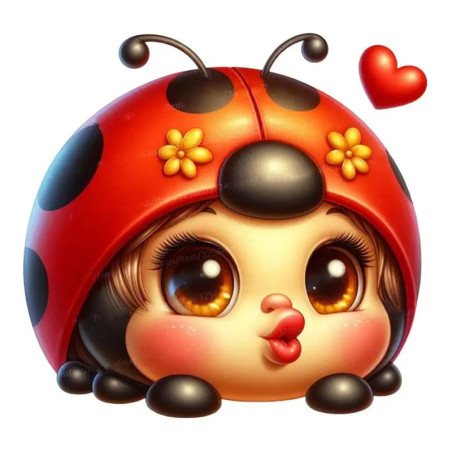 Adesivo Coccinella 'Dolce Notte' - Decorazione Murale Carina