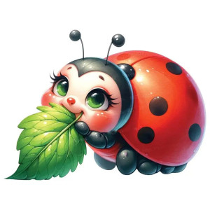 Adesivo Coccinella 'Ghiottona Vegetale' – Natura e malizia