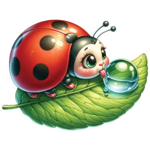 Adesivo Coccinella 'Goccia di Vita' – Freschezza e armonia