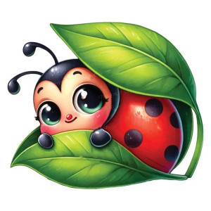Adesivo Coccinella 'Rifugio Naturale' – Natura e serenità