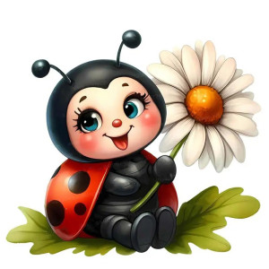 Adesivo Coccinella Carino 'Splendore Primaverile' | Idea Regalo