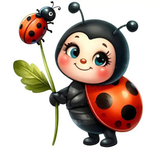 Adesivo Coccinella 'Duo Fortunato' – Fortuna e tenerezza