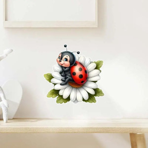 Adesivo Coccinella 'Riposo sul Fiore' – Natura e relax