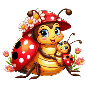 Adesivo Murale Coccinella Mamma Tenerezza | Idea Regalo Unica