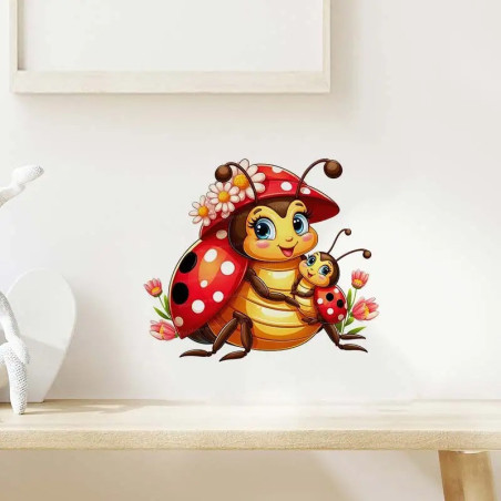 Adesivo Murale Coccinella Mamma Tenerezza | Idea Regalo Unica