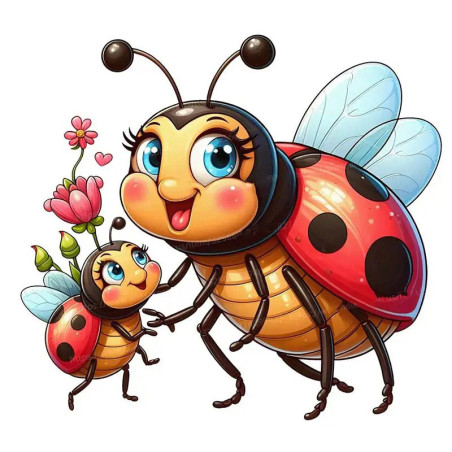 Adesivo Coccinella "Volo Fatato" - Decorazione Murale Magica