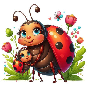 Sticker Coccinella Ape Ali Pastello | Decorazione Originale