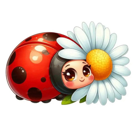 Adesivo Coccinella "Margherita Incantata" - Decorazione Murale