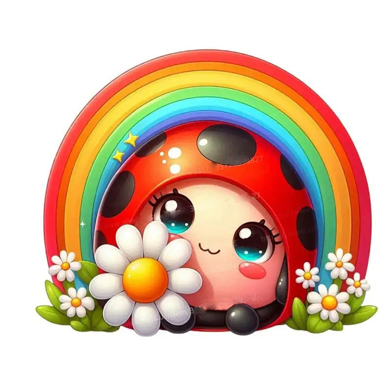 Adesivo Coccinella Arcobaleno Fatato – Magico & Resistente