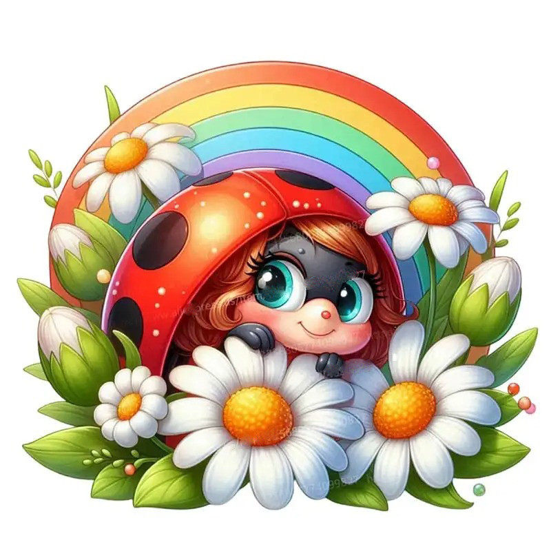 Adesivo Coccinella Arcobaleno Natura – Magico & Resistente
