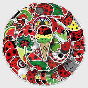 Set 50 Sticker Coccinella Fatata – Colorati & Impermeabili