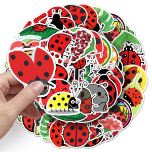 Set Adesivi Coccinella Fatata – 10 o 50 Sticker Unici!