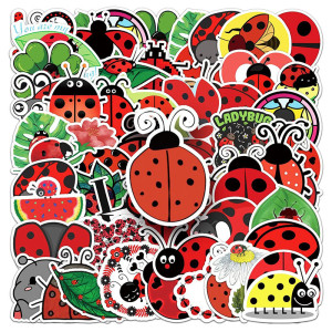 Set Adesivi Coccinella Fatata – 10 o 50 Sticker Unici!