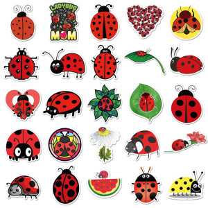 Adesivi Coccinella Creativi - Set da 50 Pezzi Unici e Colorati