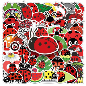 Adesivi Coccinella Creativi - Set da 50 Pezzi Unici e Colorati