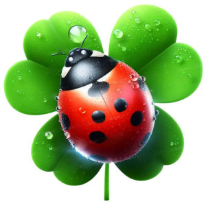 Adesivo Coccinella Quadrifoglio Portafortuna – Elegante & Resistente