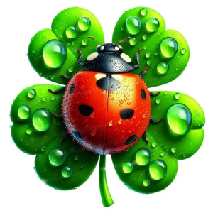 Adesivo Coccinella Rugiada Fatata – Elegante & Naturale