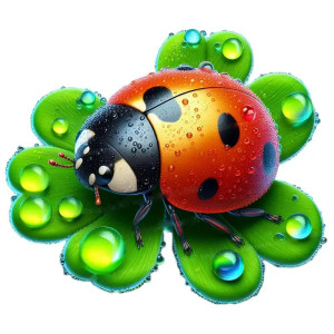 Adesivo Coccinella Portafortuna - Decorazione Naturale Unica