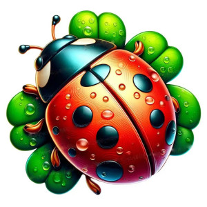 Adesivo Coccinella Portafortuna con Trifoglio | Idea Regalo