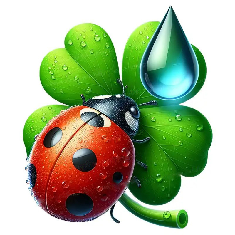 Adesivo Portafortuna Coccinella & Trifoglio | Idea Regalo Unica