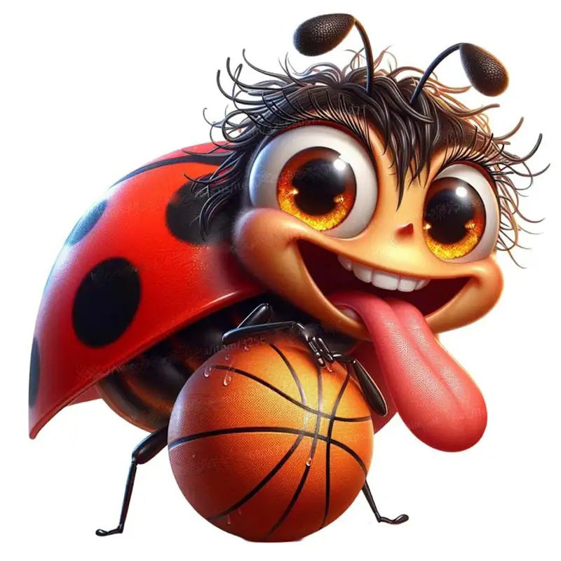 Adesivo Coccinella Sportiva – Sticker Divertente e Dinamico