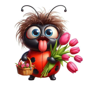Adesivo Coccinella Romantica – Sticker Poetico e Divertente