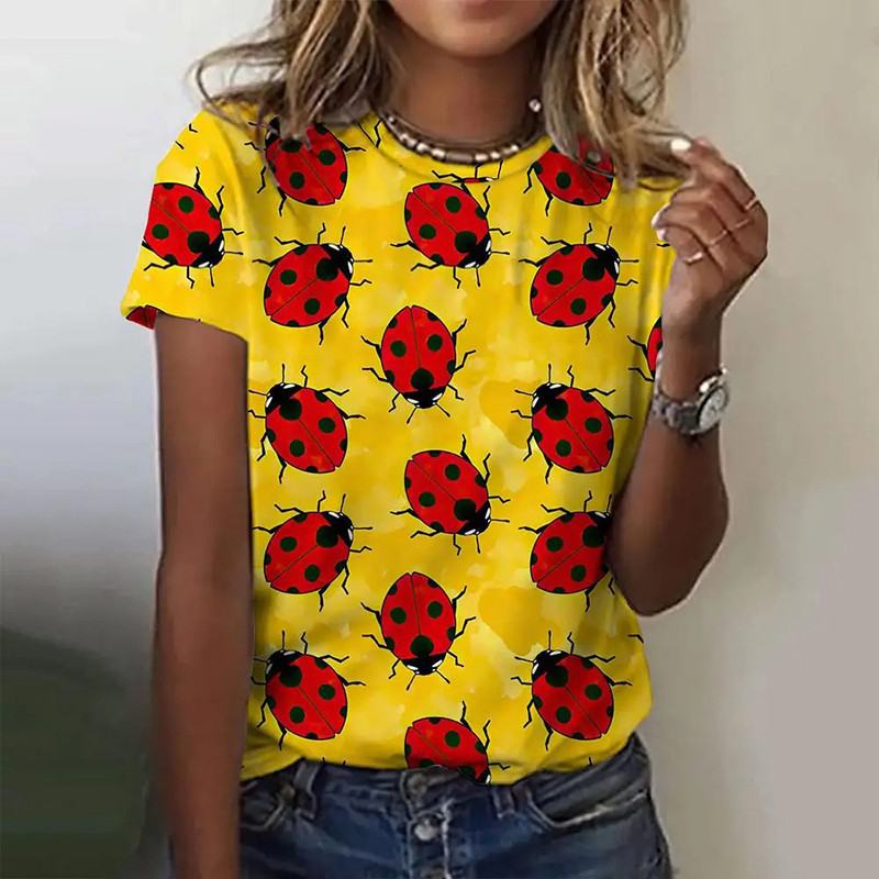 Maglietta Donna Coccinella Gialla | Idea Regalo Originale