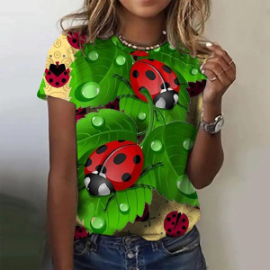 Maglietta Coccinella 'Giardino Incantato' – Idea Regalo Donna