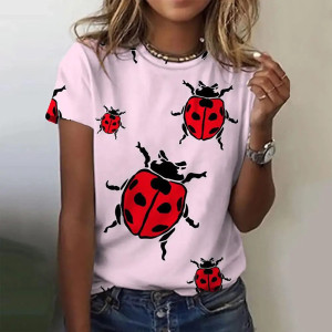 T-shirt Donna 'Rosa Delicato' con Coccinelle | 100% Cotone